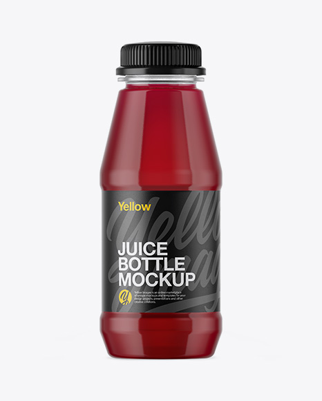 Plastic Bottle With Cherry Juice Mockup