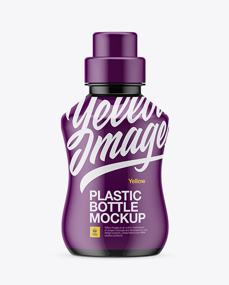 Glossy Plastic Drink Bottle Mockup