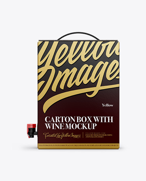 Carton Box with Wine Dispenser - Top, Front, Back Views