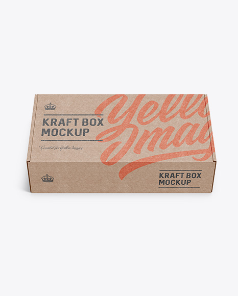 Kraft Carton Box Mockup - Front View (high-angle shot)