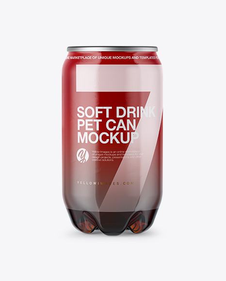 PET Can with Dark Drink Mockup