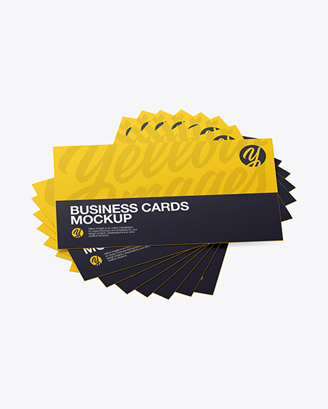 Business Cards Mockup - Top View
