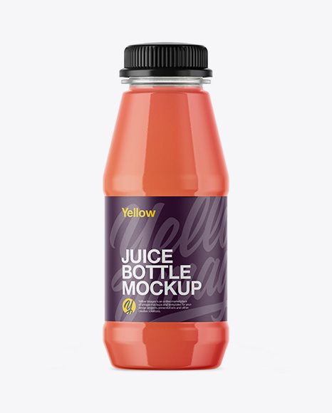 Plastic Bottle With Grapefruit Juice Mockup