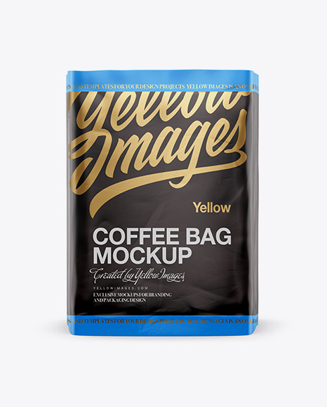 Folded Coffee Bag Mockup - Front View