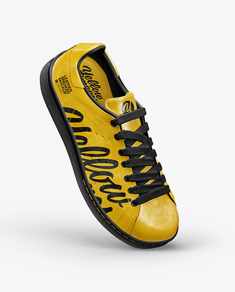 Leather Sneaker Mockup - Right Half Side View