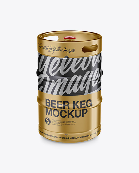 50L Metallic Beer Keg Mockup