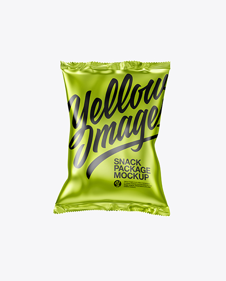 Metallic Snack Package Mockup - Front View