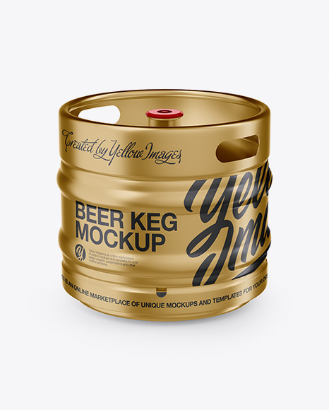 30L Metallic Beer Keg Mockup