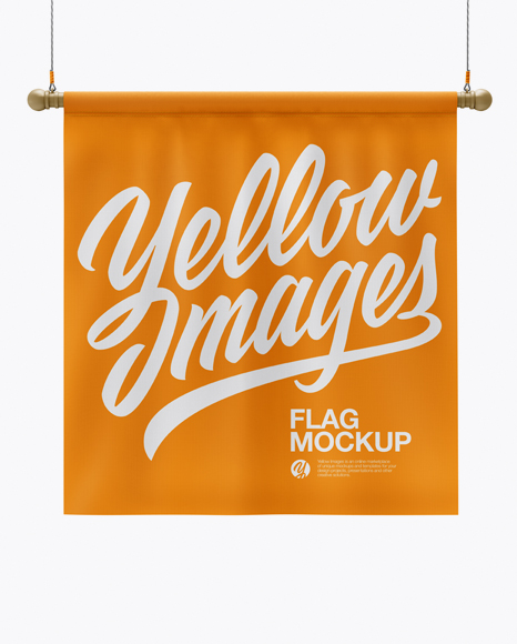 Square Flag Mockup - Front View