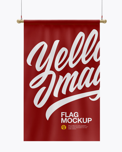 Long Flag Mockup - Front View