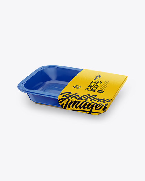 Plastic Container Mockup - Half Side View (High Angle Shot)