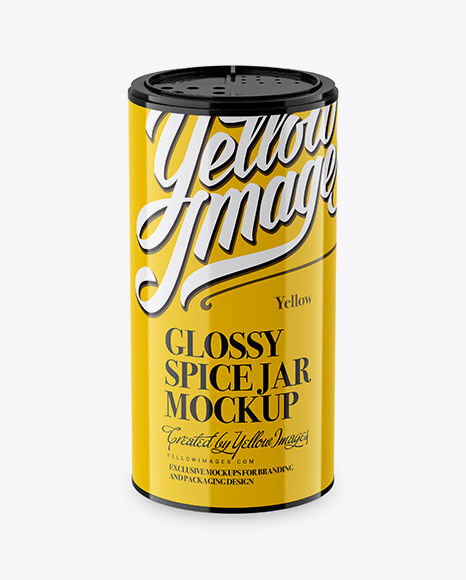 Glossy Spice Jar Mockup (High-Angle Shot)