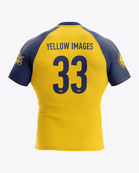 Men’s Rugby Jersey Mockup - Back View