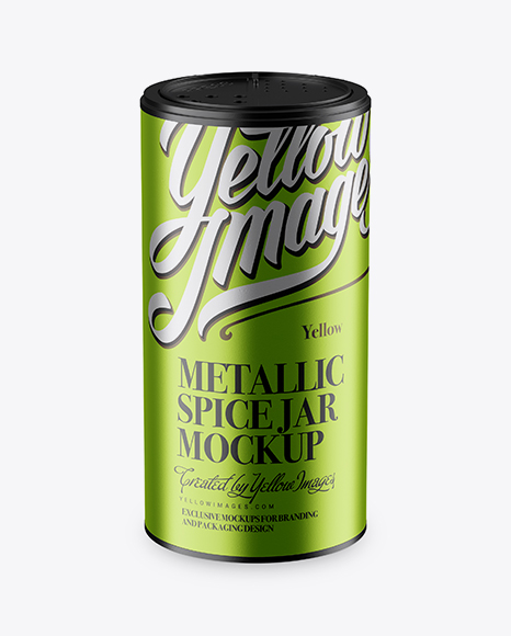 Metallic Spice Jar Mockup (High-Angle Shot)