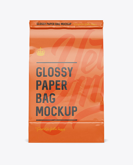Glossy Paper Food/Snack Bag Mockup - Front View