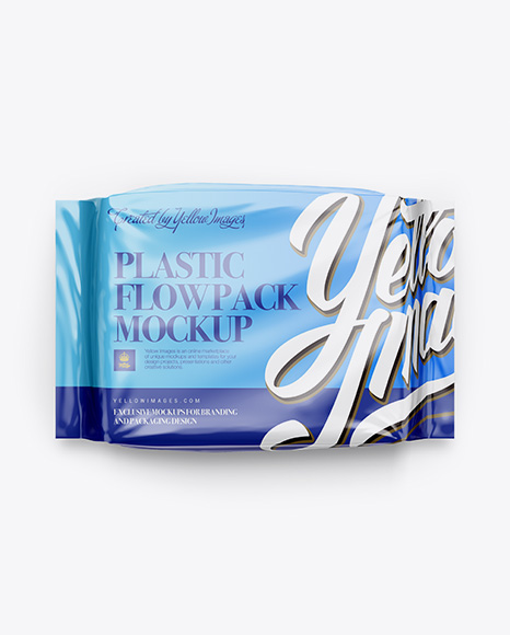 Plastic Flow-Pack Mockup - Top / Side Views