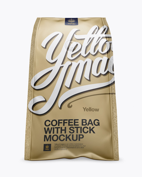 Matte Metallic Coffee Bag With Valve Mockup - Hero Shot