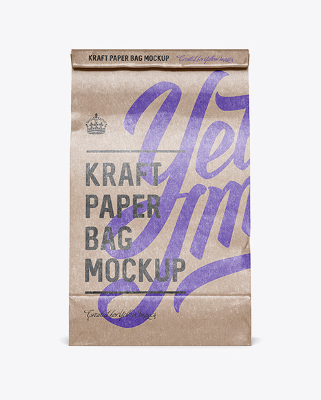 Glossy Kraft Paper Food/Snack Bag Mockup - Front View
