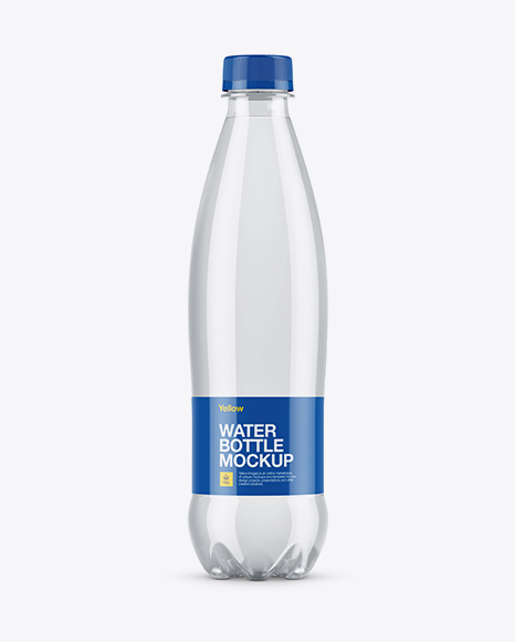 Clear PET Bottle With Water Mockup