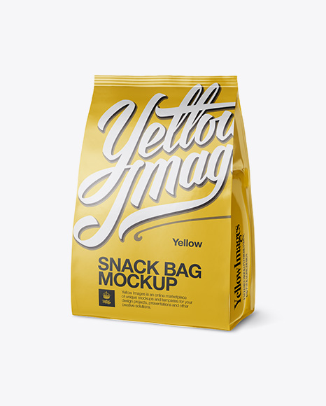 Glossy Snack Bag Mockup - Half Side View