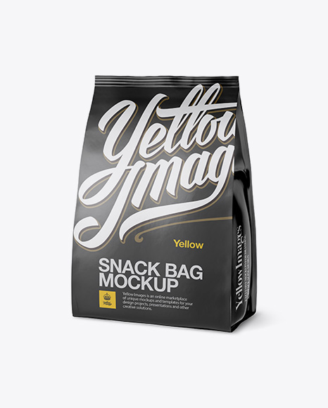 Matte Snack Bag Mockup - Half Side View