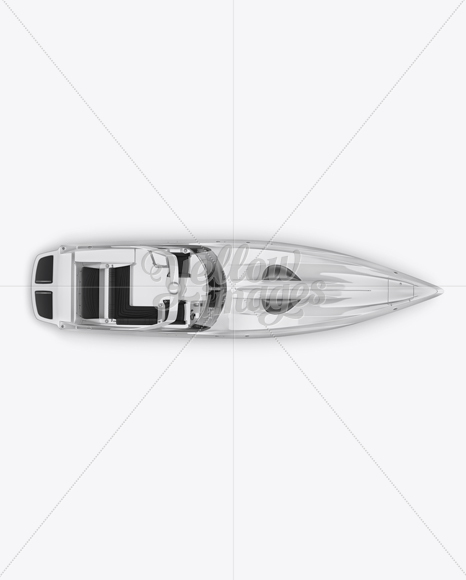 Sea Chaser Sport Boat Mockup - Top View