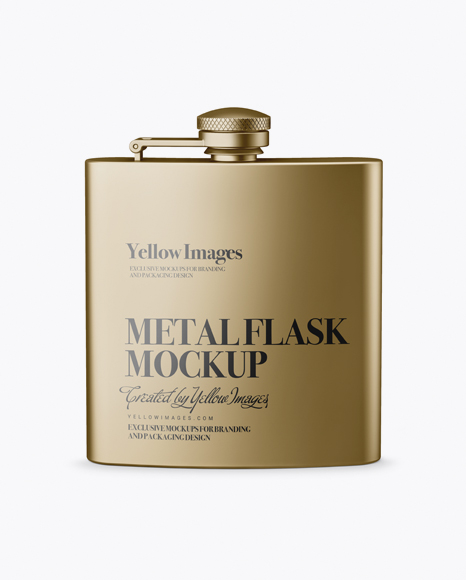 Metal Flask Mockup - Front View