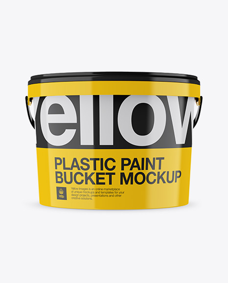 Glossy Protein Bucket Mockup - Front View