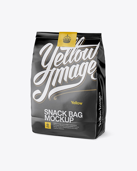 Matte Snack Bag With Label Mockup - Half Side View