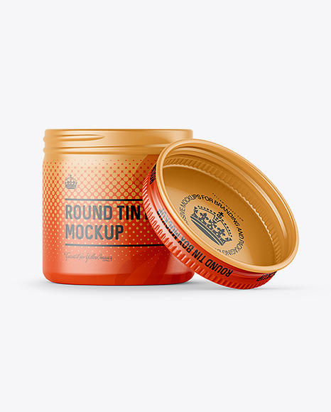 50ml Open Round Tin Box with Matte Finish Mockup - Front View