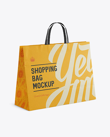 Paper Shopping Bag Mockup - Halfside View