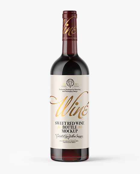 Clear Glass Red Wine Bottle With Cork Mockup