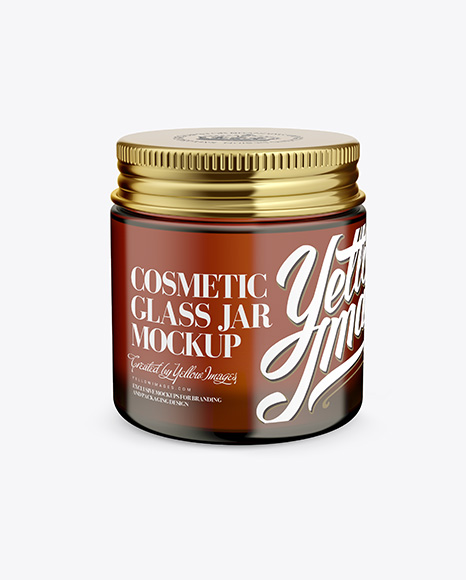 Cosmetic Jar Mockup - Front View (High Angle Shot)