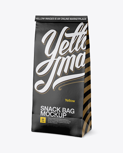 Matte Paper Snack Bag Mockup - Half Side View