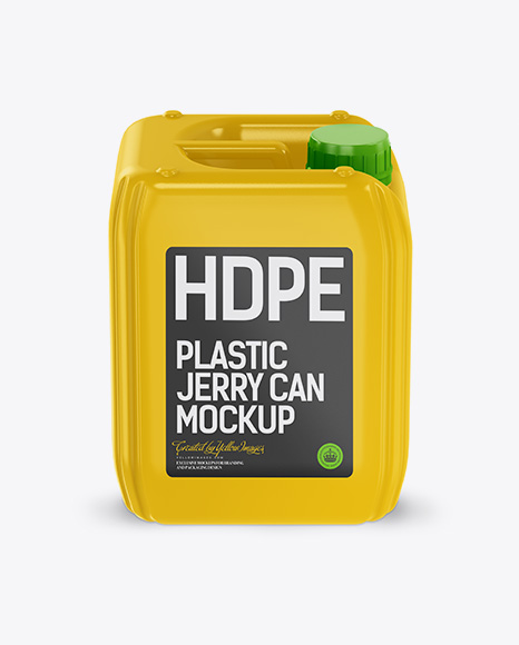 5L Plastic Jerry Can Mockup - Front View (High-Angle Shot)