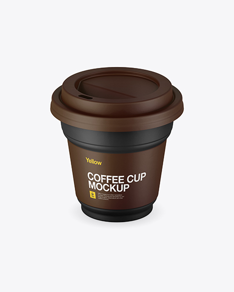 Matte Coffee Cup Mockup (High-Angle Shot)