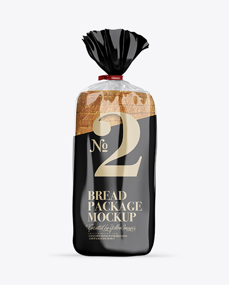 Glossy Bread Package With Clip Mockup