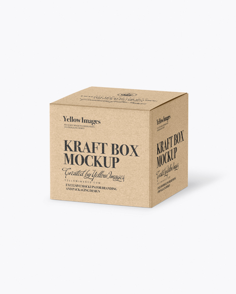 Kraft Paper Box - Halfside View (High-Angle Shot)