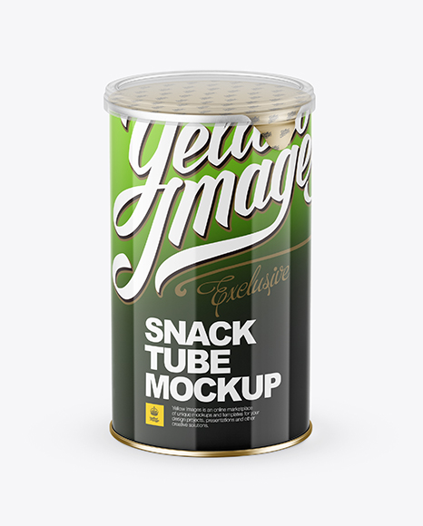 Medium Glossy Snack Tube Mockup (High-Angle Shot)