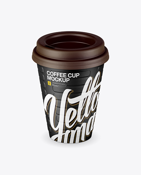 Matte Coffee Cup Mockup (High-Angle Shot)