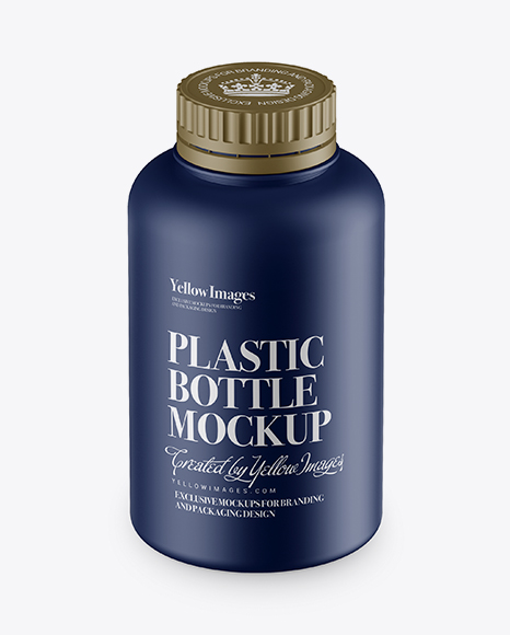 Matte Plastic Bottle Mockup (High-Angle Shot)