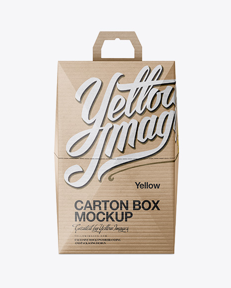 Textured Kraft Square Carton Box Mockup - Front View