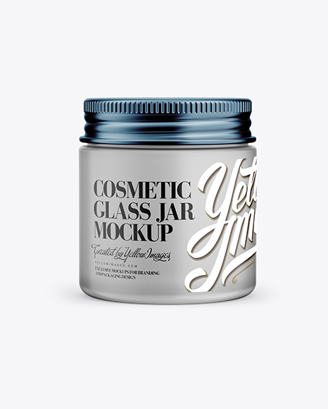 Frosted Glass Cosmetic Jar Mockup - Front View