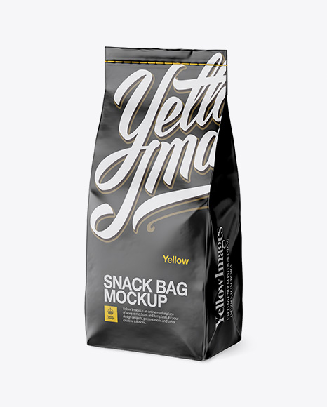 Matte Paper Snack Bag Mockup - Half Side View