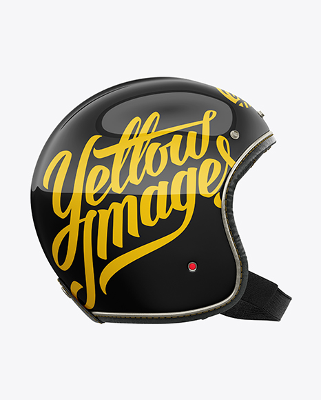 Vintage Motorcycle Helmet Mockup - Side View