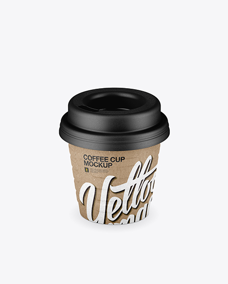Kraft Small Coffee Cup Mockup (High-Angle Shot)
