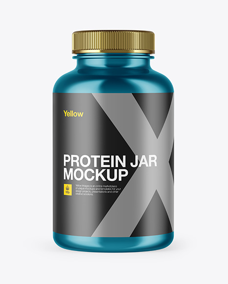 300ml Metallic Protein Jar Mockup