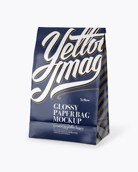 Glossy Paper Snack Bag Mockup - Half Side View