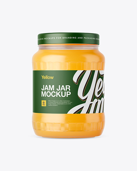 700ml Clear Glass Jam Jar Mockup