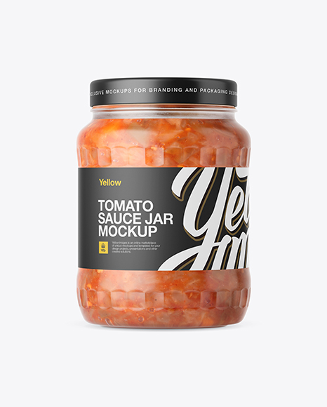 700ml Clear Glass Sauce Jar Mockup